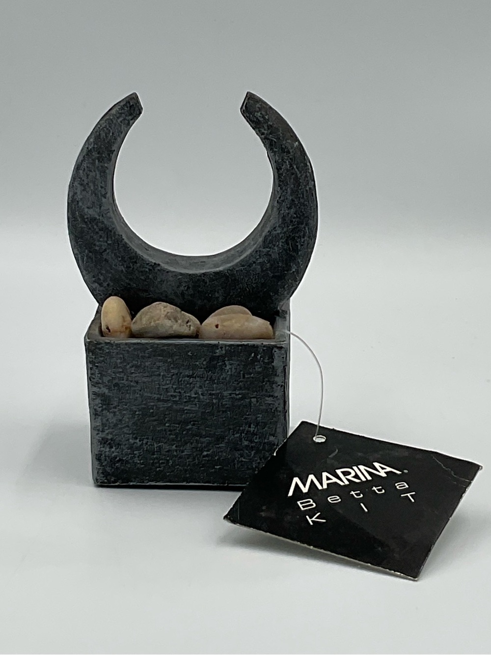 NWT Marina Betta Kit 2L Black Crescent Marble Mini Sculpture